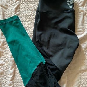 Mesh thigh panel women’s athletic leggings